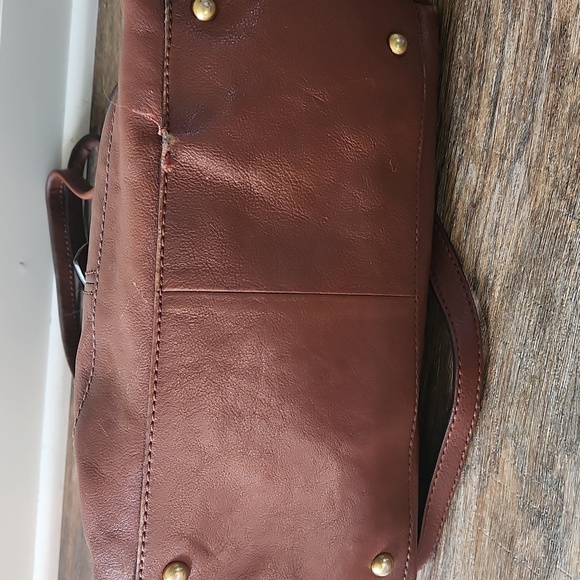 Frye Dome Brown Leather Bag With Adjustable Crossbody Strap - Picture 6 of 11